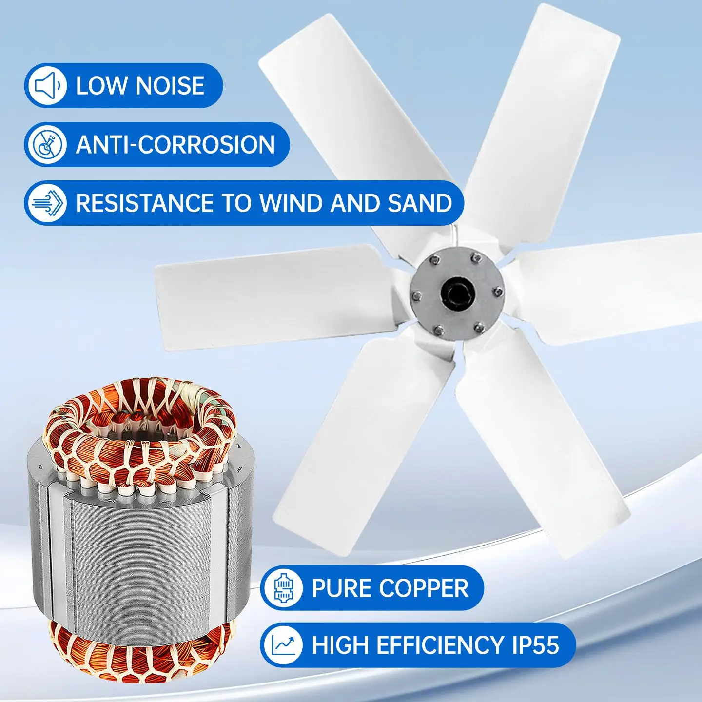 Negative-pressure Cooling Axial - Flow Fans for Ventilation and Temperature Reduction in P