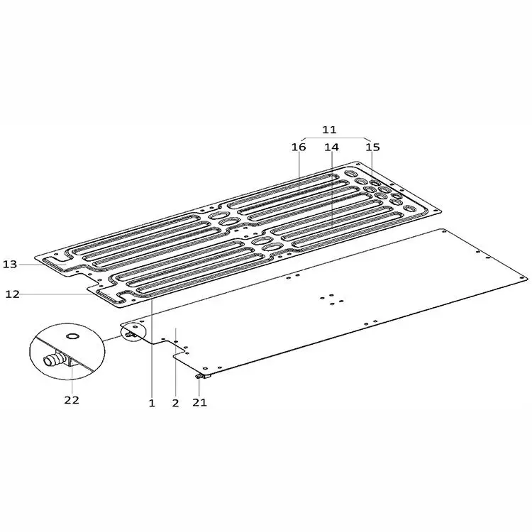 OEM/ODM Customized Aluminum Liquid Cooling Plate New Condition EV Car Battery Heat Exchang