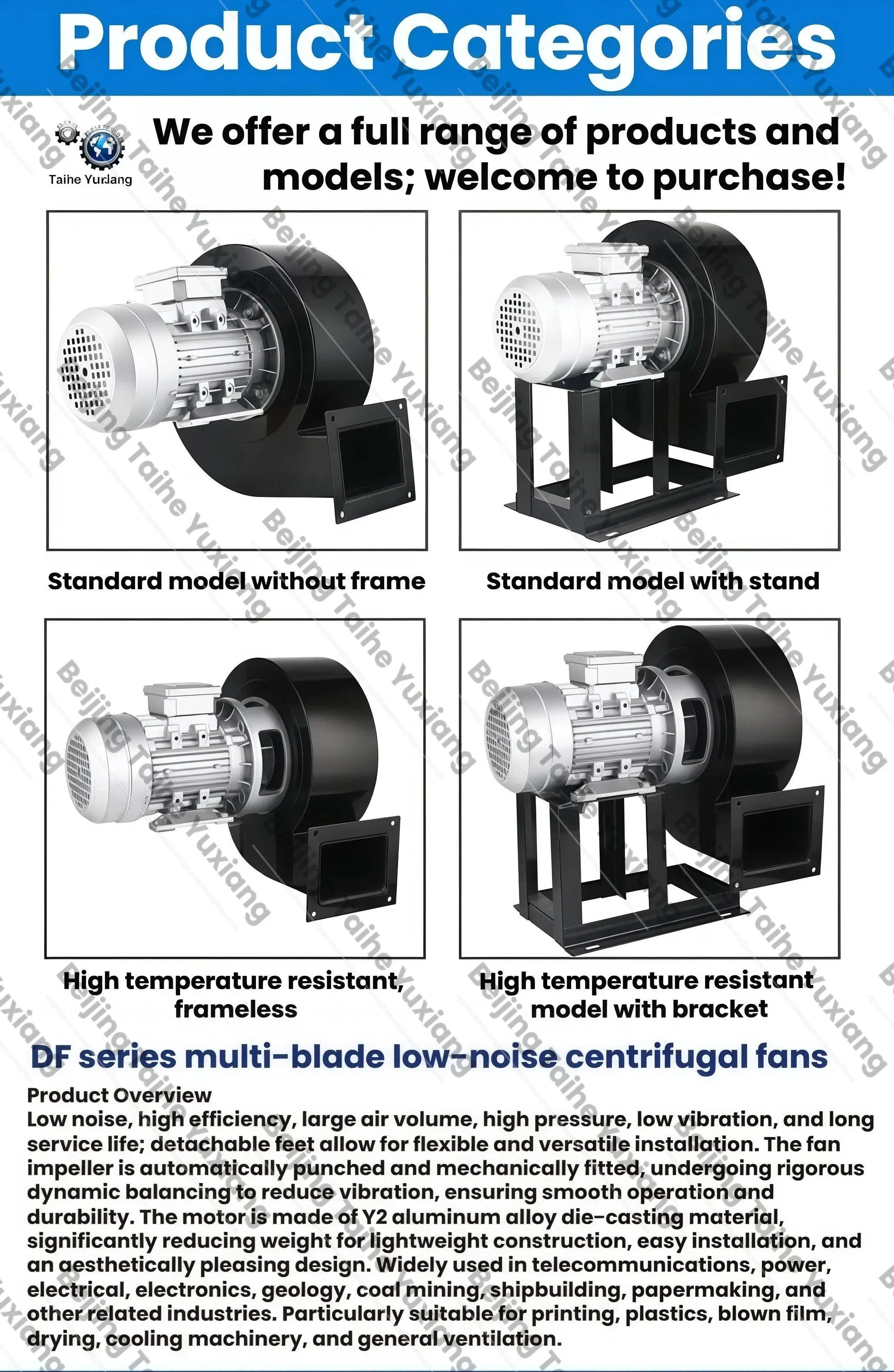 Multi Wing Boiler Silent Induced Draft Industrial Heat Extractor High Temperature Centrifu