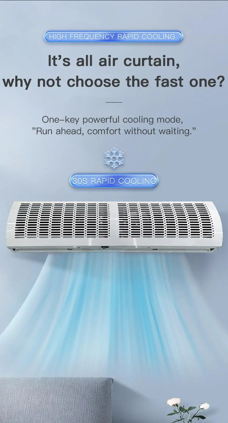 180W 110V Commercial Indoor 36 Inch 1200CFM Heated Air Curtain 2 Speeds Powerful Air Door 