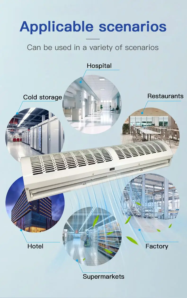 180W 110V Commercial Indoor 36 Inch 1200CFM Heated Air Curtain 2 Speeds Powerful Air Door 