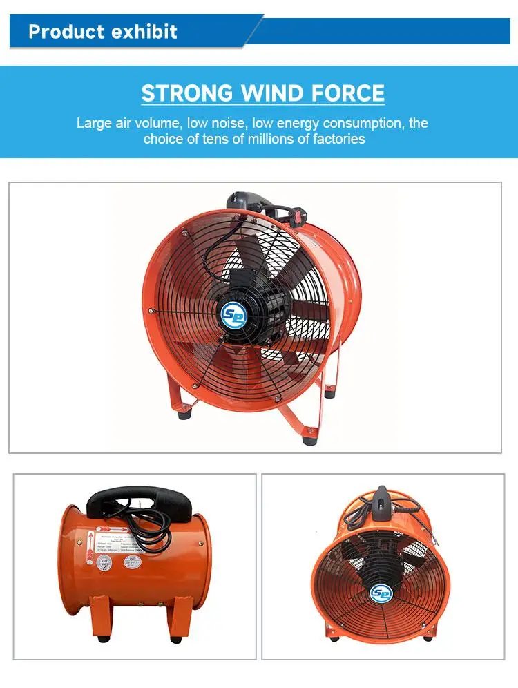 High-quality, In-stock, Yellow, 14-inch Heavy-duty Axial Blower, 220V, High-speed Exhaust 
