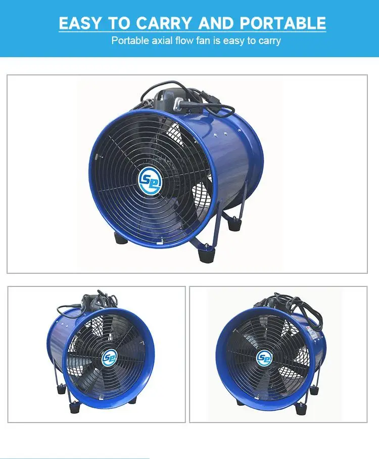 High-quality, In-stock, Yellow, 14-inch Heavy-duty Axial Blower, 220V, High-speed Exhaust 