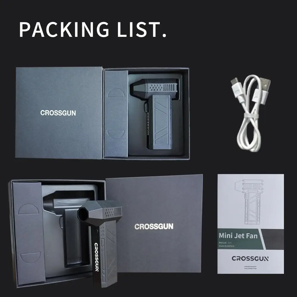 2025 CROSSGUN 130000rpm Mini Turbo Jet air Gun Compressed Air Duster Hammer Portable Hand 
