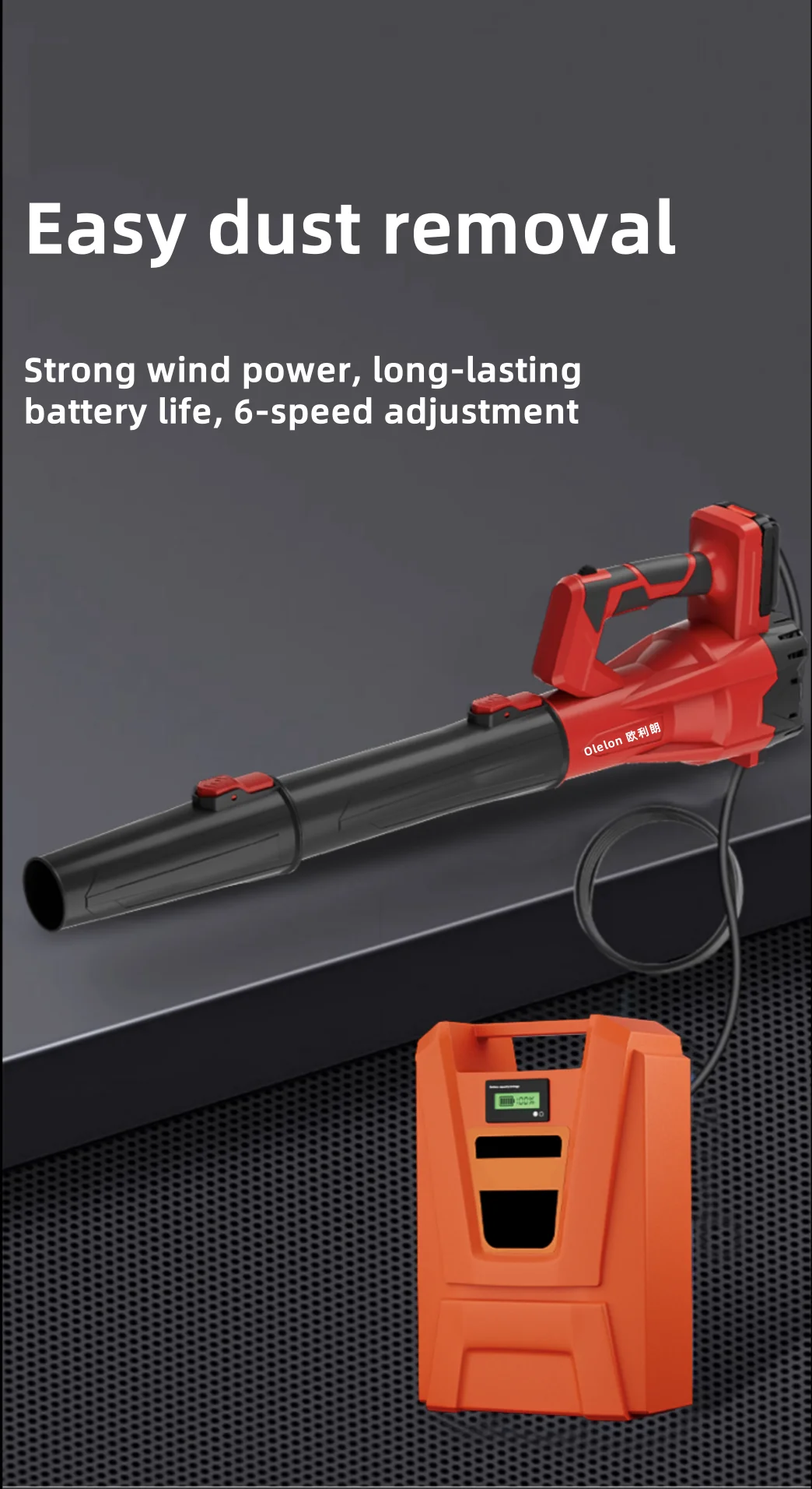 Adjustable Speed Cordless Storm Blower for Efficient Cleaning in Gardens Roads Parks Light