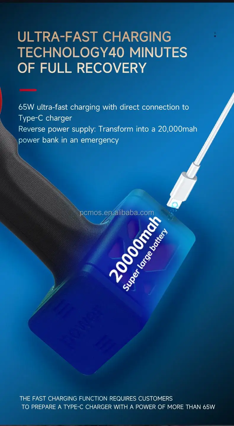 Multi-functional 20000mAh Blowing and Suction 115+M/S Brushless Motor Violent Fan Turbo Ai