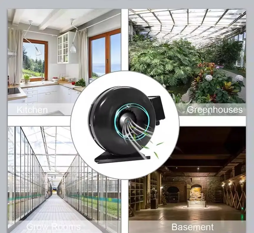 Factory Outlet 160mm AC Single Phase Industrial Duct Fan for Ventilation Support Color Cus