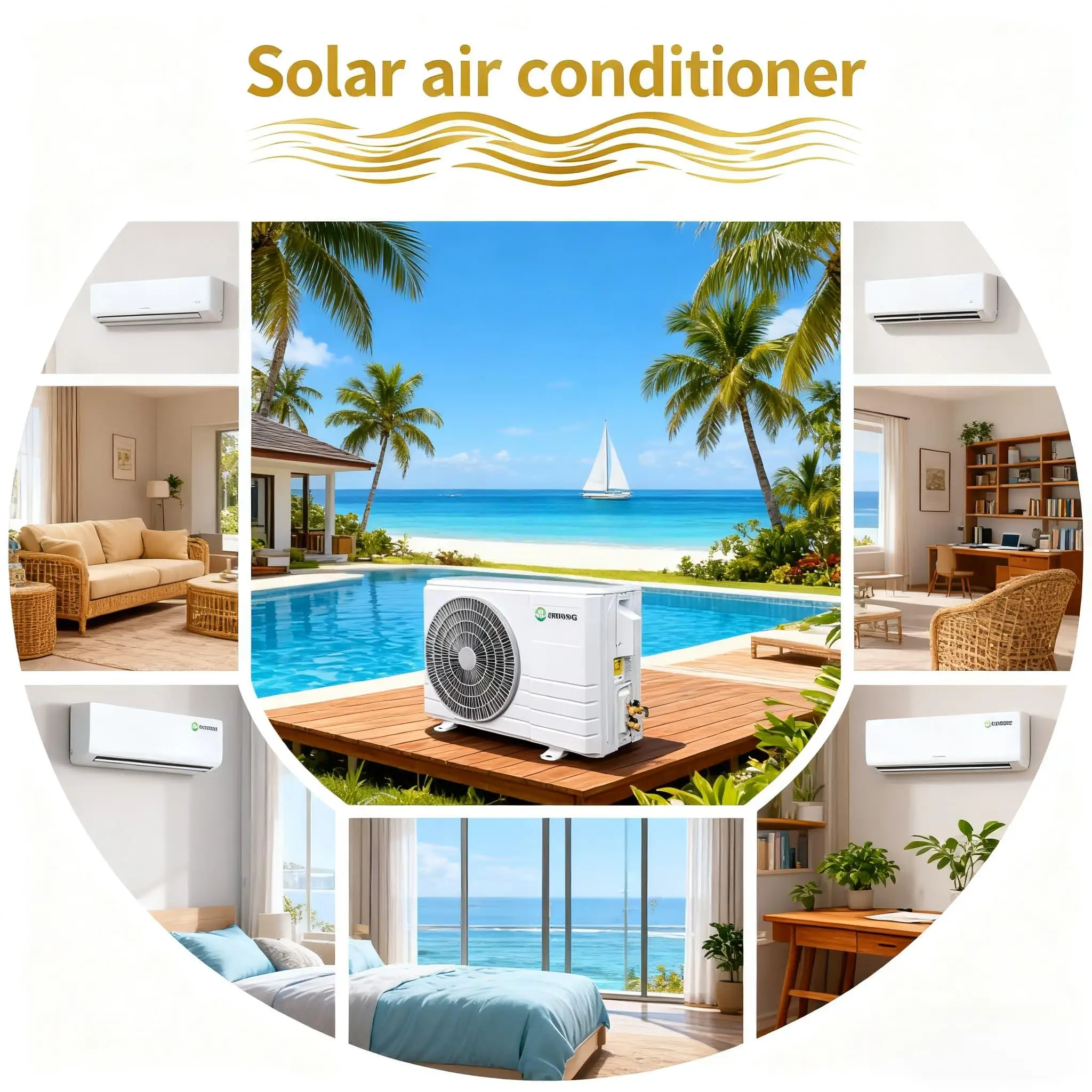 18000BTU DC48VSolar air Conditioner Household Energy Saving and Quiet Refrigeration and He