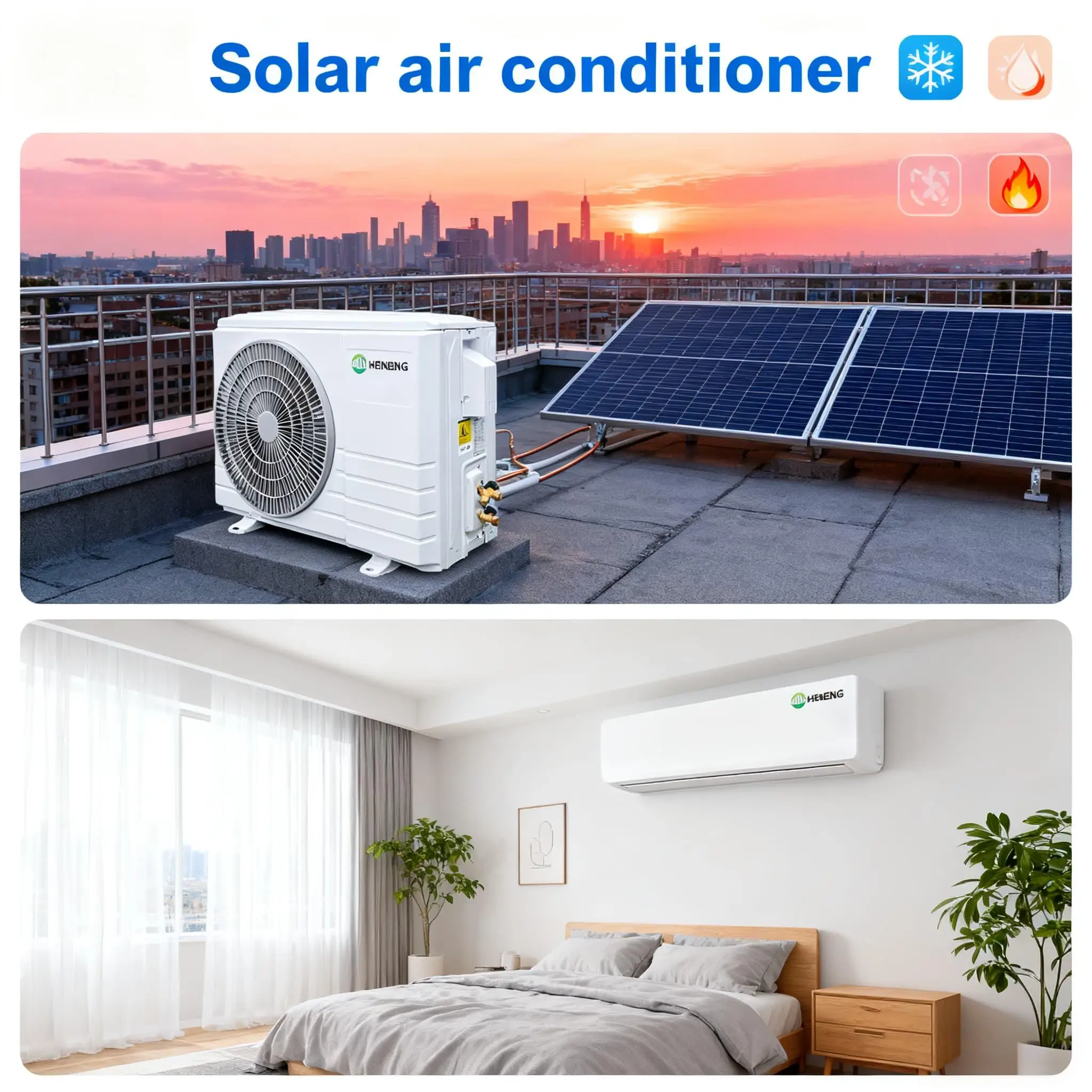 18000BTU DC48VSolar air Conditioner Household Energy Saving and Quiet Refrigeration and He