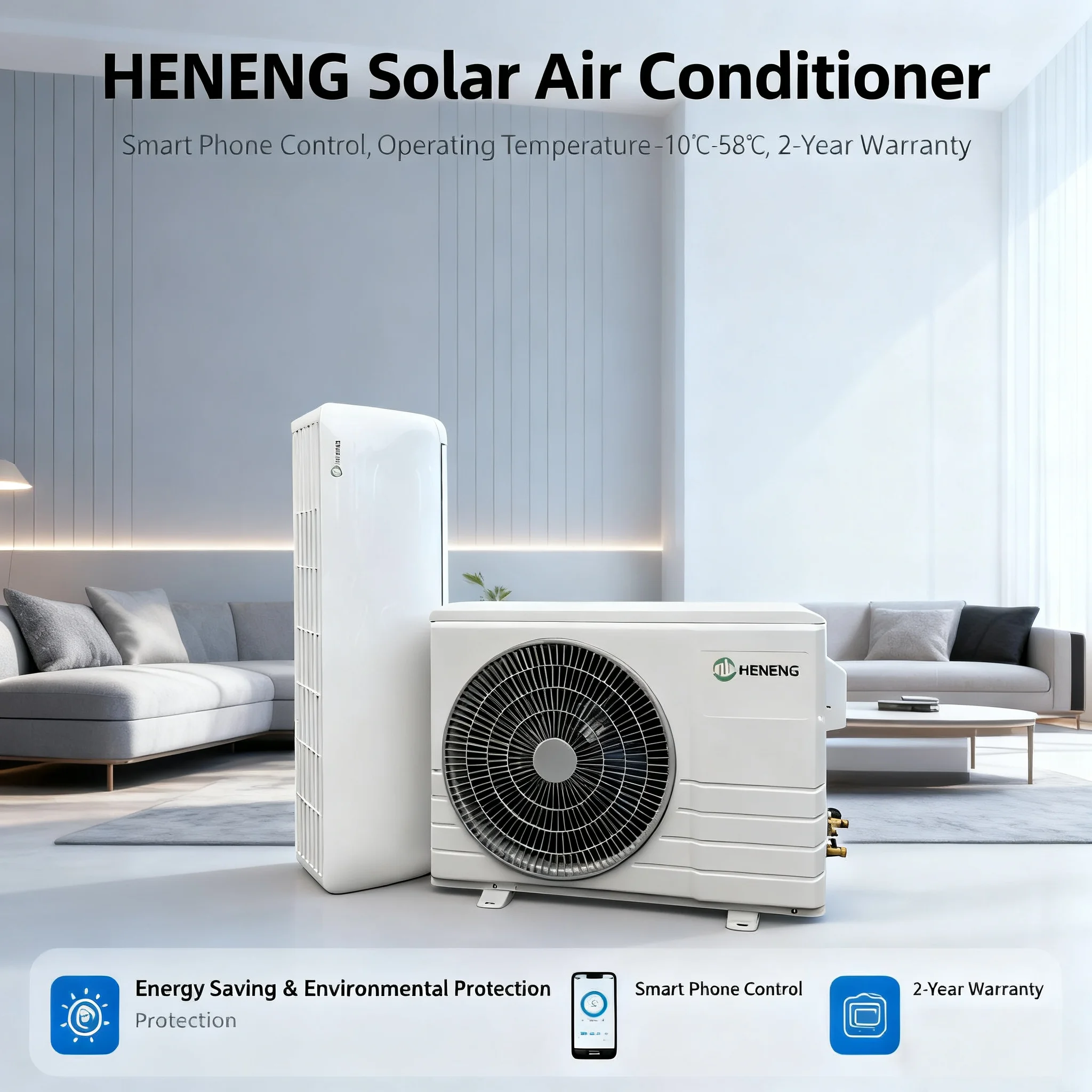 18000BTU DC48VSolar air Conditioner Household Energy Saving and Quiet Refrigeration and He