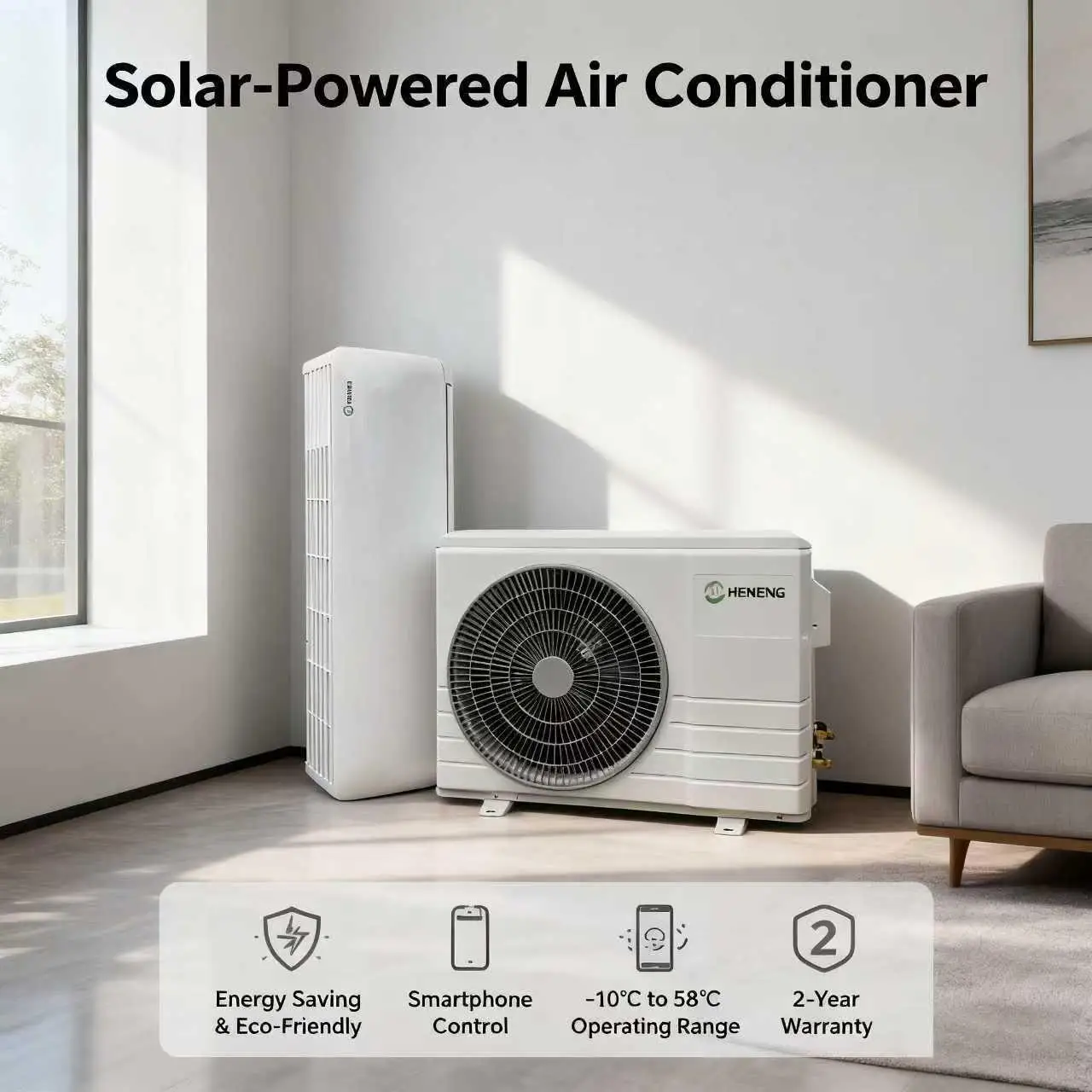 18000BTU DC48VSolar air Conditioner Household Energy Saving and Quiet Refrigeration and He