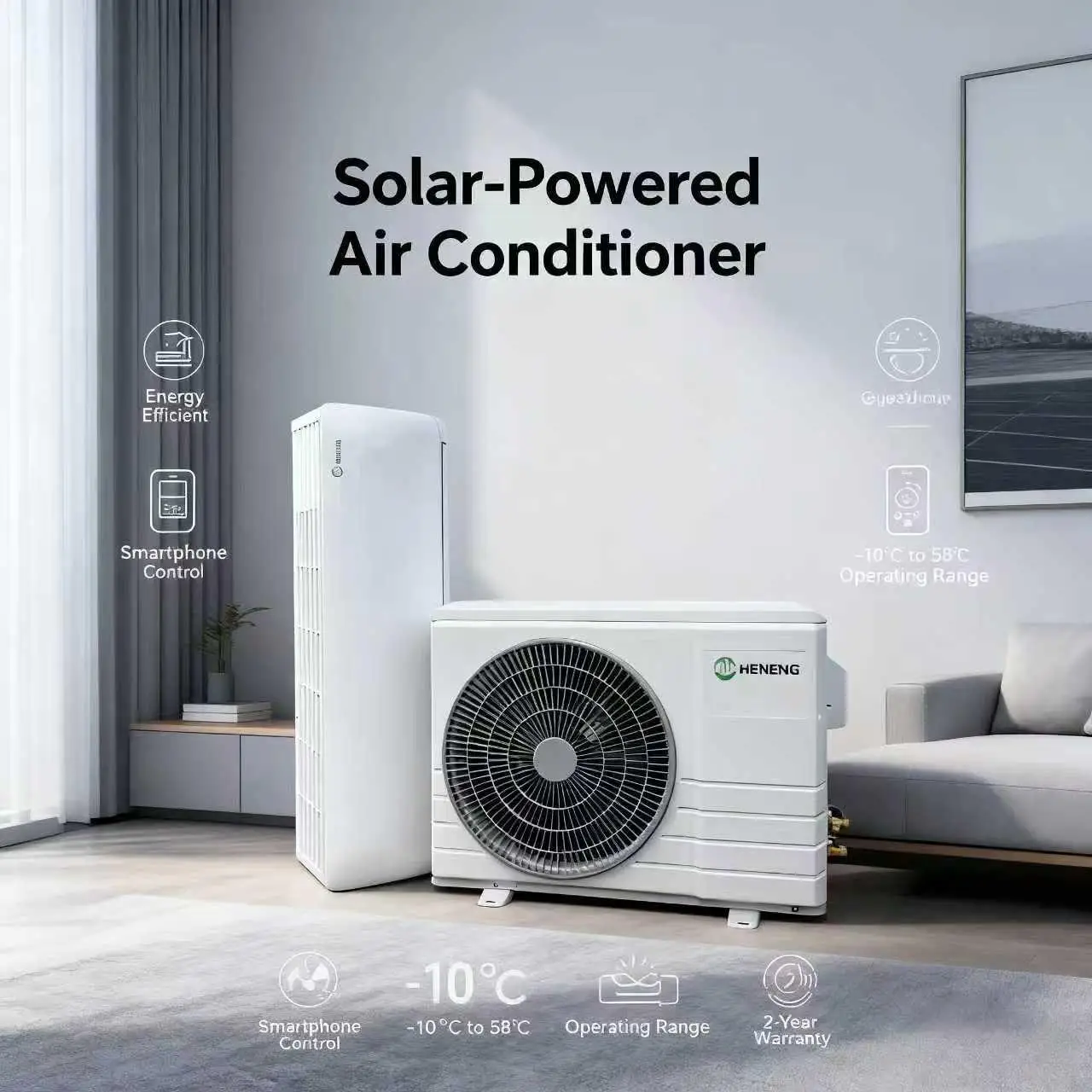 18000BTU DC48VSolar air Conditioner Household Energy Saving and Quiet Refrigeration and He