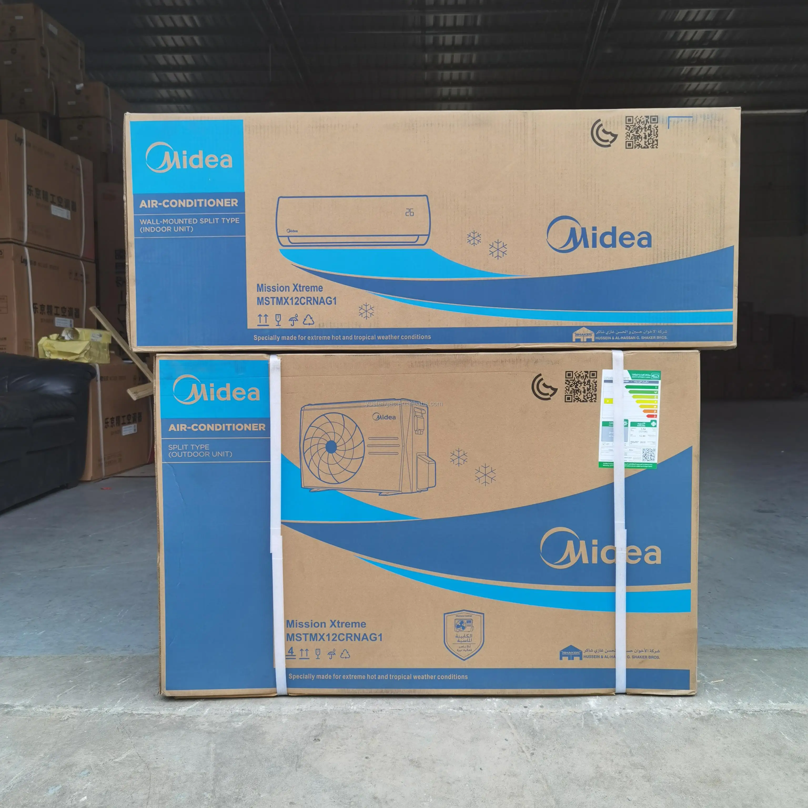 Midea Split air Conditioner 9K/12K/18K/24K/36K BTU Dc Inverter Heat Pump R32 A+++ High Eff