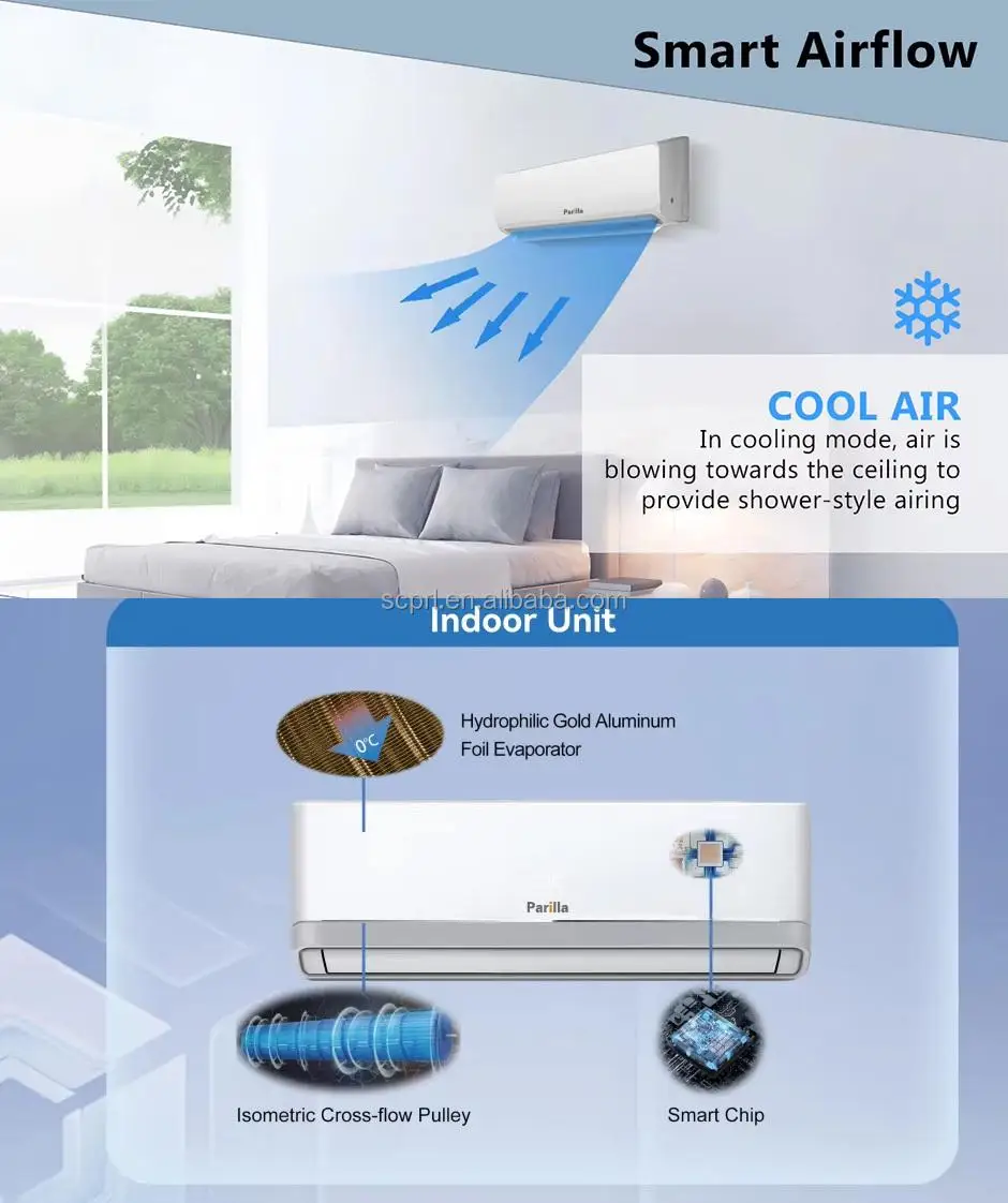 Wi-Fi Smart Split AC Aircon Unit 24000BTU 18000BTU 12000BTU 9000BTU Smart Air Conditioners