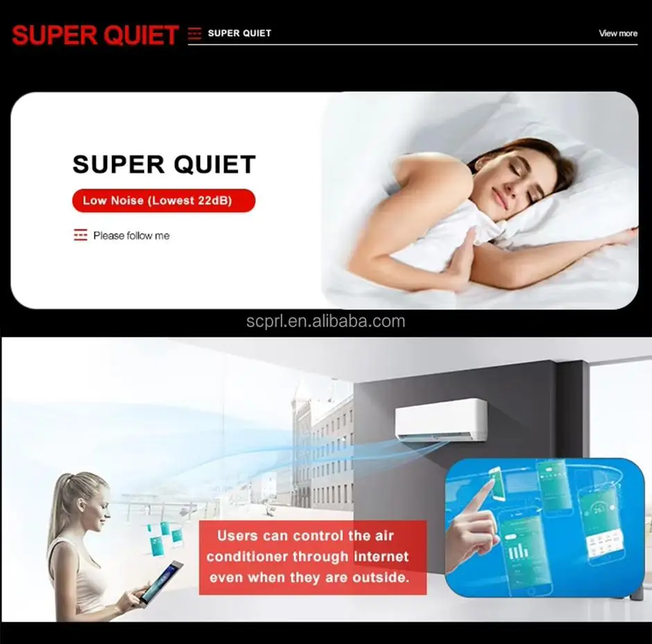 Wi-Fi Smart Split AC Aircon Unit 24000BTU 18000BTU 12000BTU 9000BTU Smart Air Conditioners