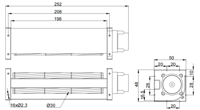 Best-Selling China Manufacture Quality Series Indoor Ac Unit Small Cross Flow Fan Air Curt