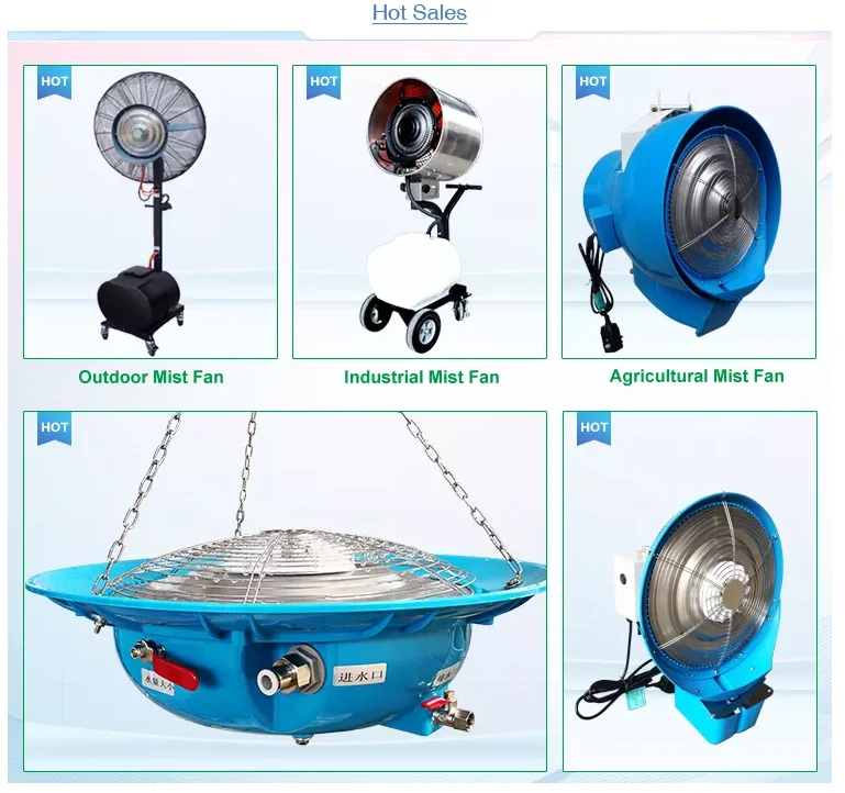 AC 220V Wall Mount Strong Airflow Warehouse Industry Factory Use Mist Spraying Fan Dust Re