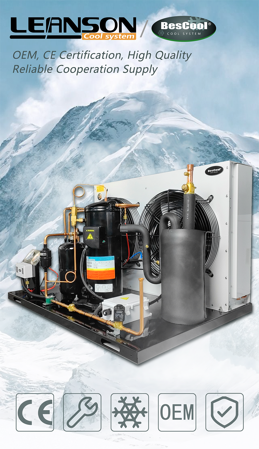 Inverter 2 hp 3 hp Refrigeration Condensing Unit Air Cooled Condensing Unit With Compresor