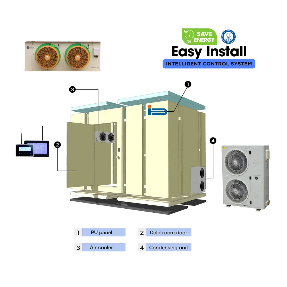 DOLUYO 3HP/4HP Complete Refrigeration System Kit Condensing Unit with Condenser and Evapor