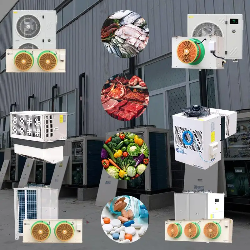 DOLUYO 3HP/4HP Complete Refrigeration System Kit Condensing Unit with Condenser and Evapor