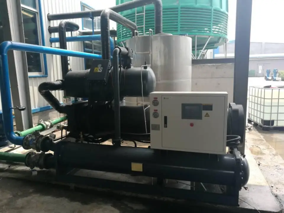 80 Ton Industrial Water Cooled Chiller Cooling Tower Water Chiller Condensing Unit Chiller