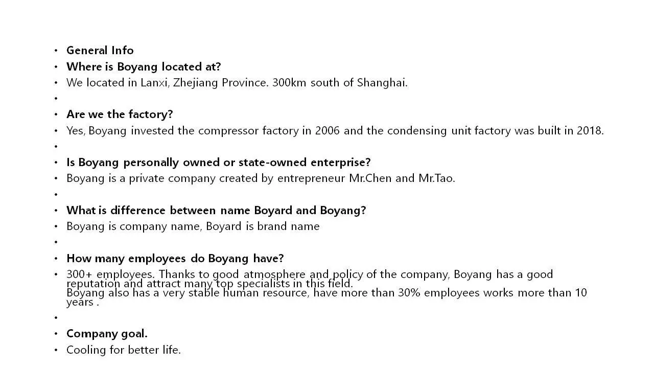 Boyang R404a Condensing Unit for Refrigeration Freezer and Cold Rooms
