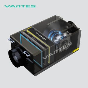 Ceiling Fresh Air Ventilation Fan, Unidirectional Flow, LCD Remote