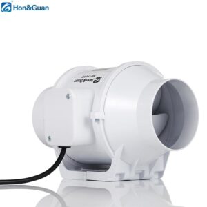 Hon&Guan 4 inch ABS Mixed Flow Inline Duct Fan, 2600RPM, 220-240V