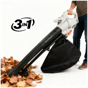 Vertak GT10036 3-in-1 Leaf Blower Vacuum Mulcher with Wheels & Bag