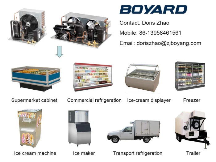 R448A R449A Boyard Refrigeration Rotary Compressor Condensing Unit for Wall Mounted Commer