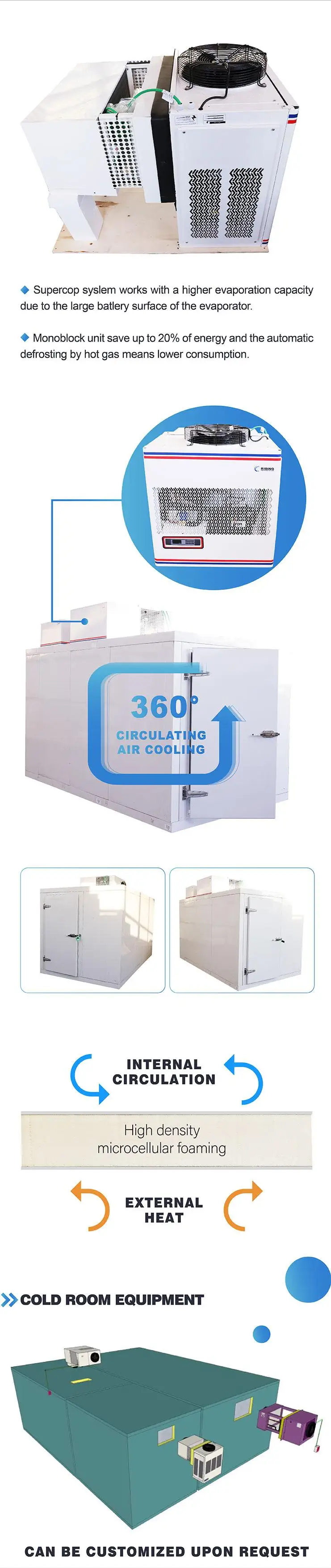 Small Refrigeration Monoblock Unit for Walk-in Cooler/Cold Room Condensing Unit 100kg 1 Ye
