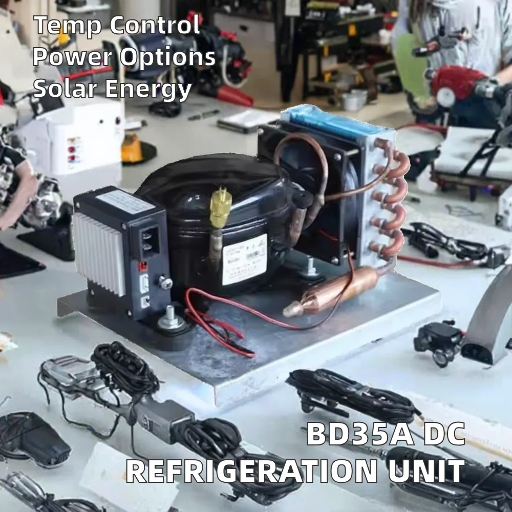 Solar-Powered Mini Condensing Unit DC Compressor Micro Refrigeration for Household Air-Coo
