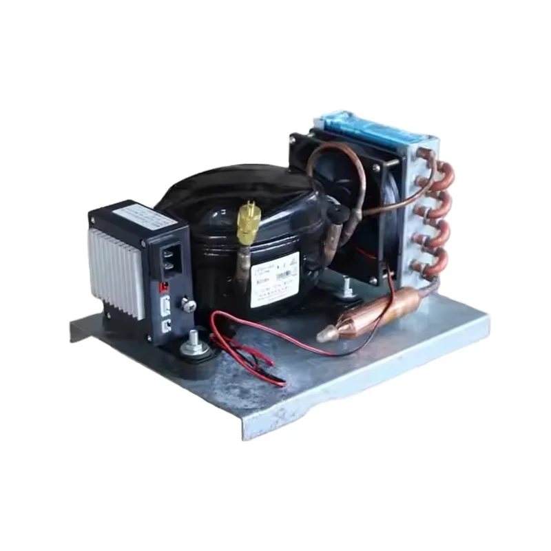 Solar-Powered Mini Condensing Unit DC Compressor Micro Refrigeration for Household Air-Coo