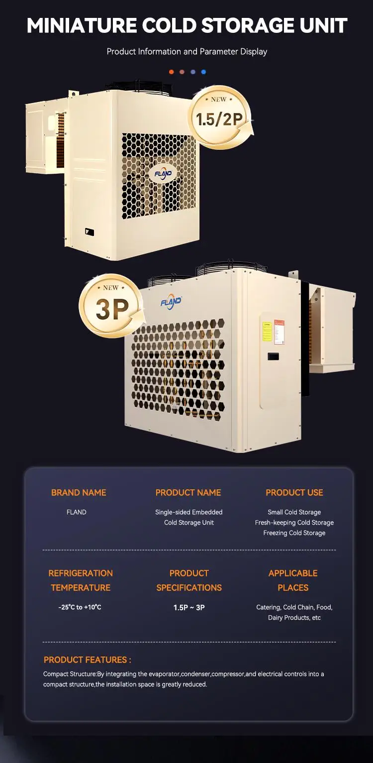 FLAND Compact &amp; Quiet All-in-One Condensing Unit Easy Installation Low Noise