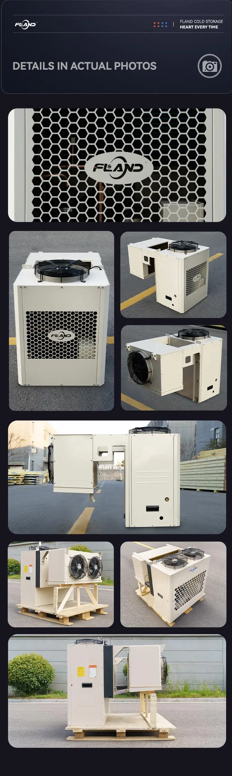 FLAND Compact &amp; Quiet All-in-One Condensing Unit Easy Installation Low Noise