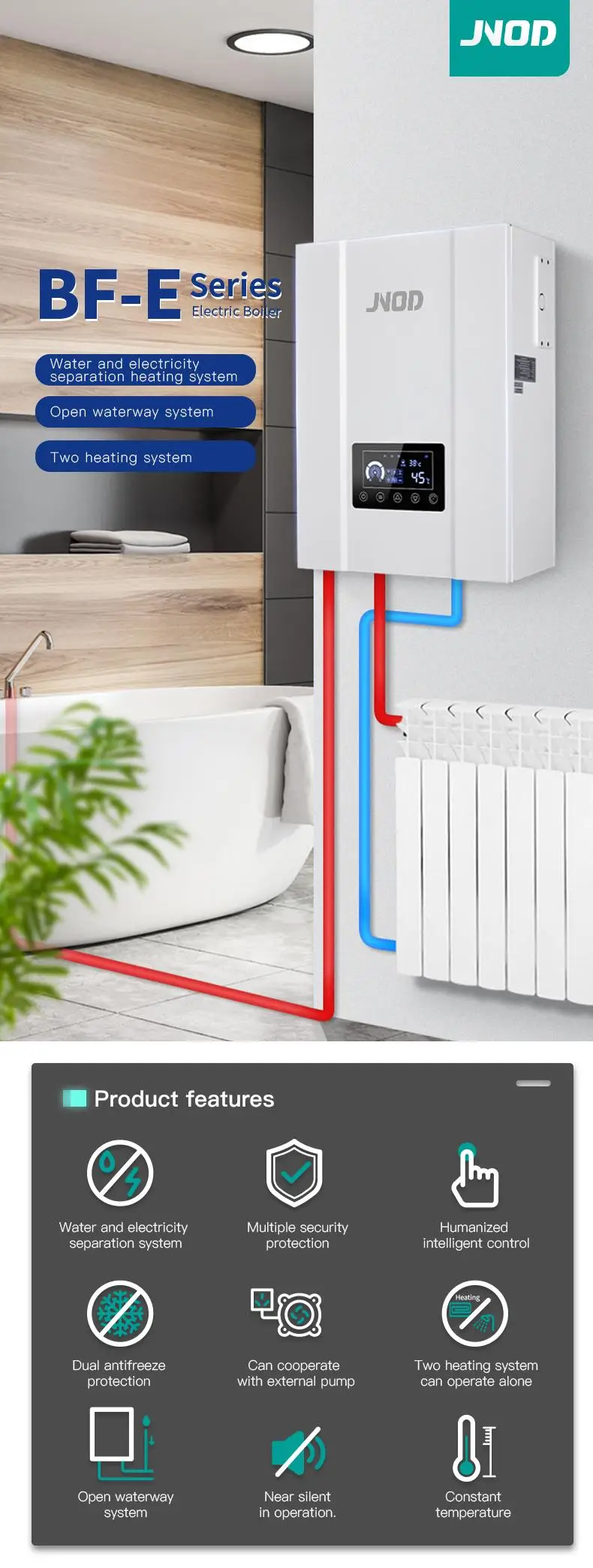 High Efficiency Electric Combi Boiler ETL Standard Electric Heating Boiler for Radiator Ce