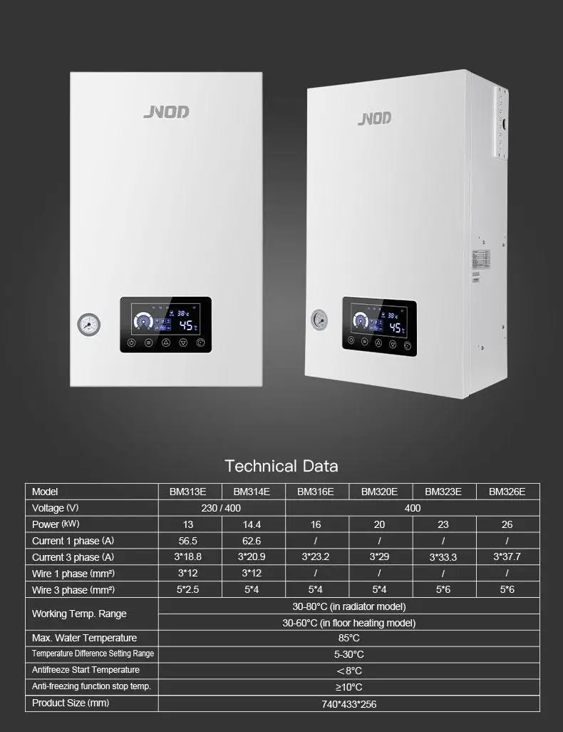 Home Appliance Electric Combi Boiler for Central Heating and on Demand Hot Water Electric 