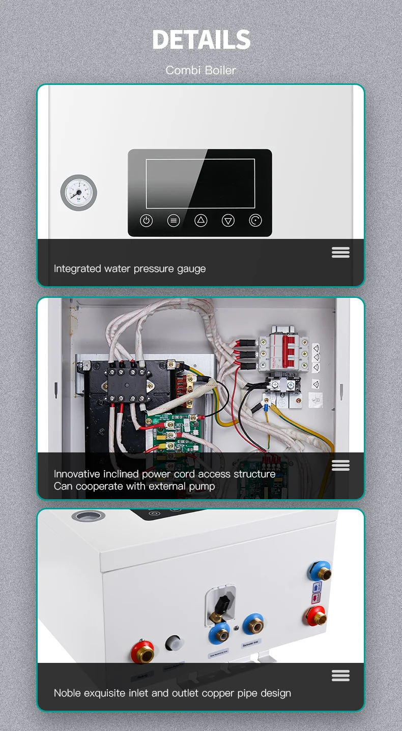 Home Appliance Electric Combi Boiler for Central Heating and on Demand Hot Water Electric 