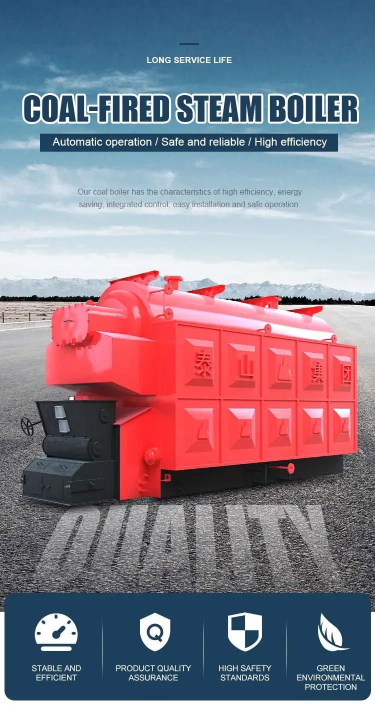 High Efficiency 6 Ton Natural Circulation Fire Tube Horizontal Automatic Coal Fired Steam 