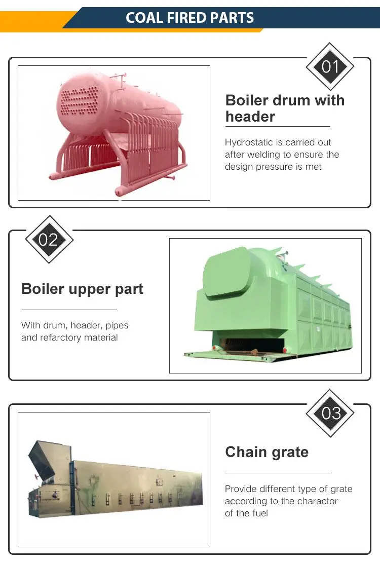 High Efficiency 6 Ton Natural Circulation Fire Tube Horizontal Automatic Coal Fired Steam 