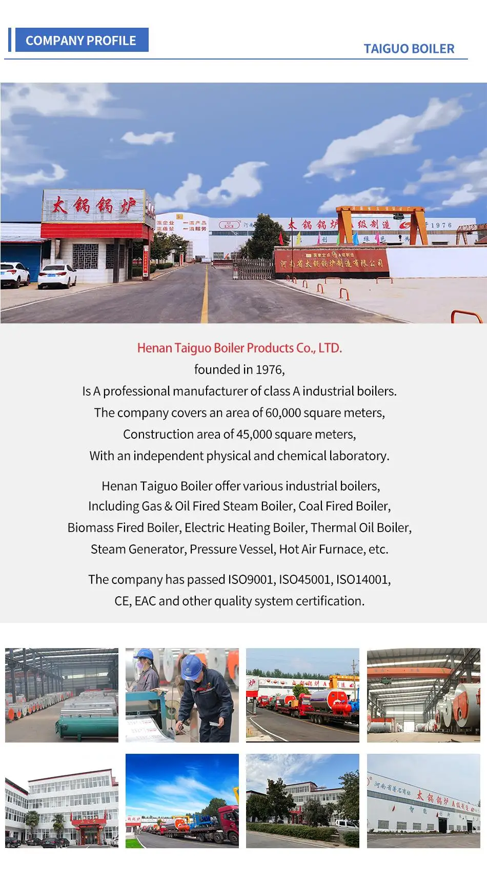 Industrial Machinery Steam Boiler Singlecircuit Boiler Gas for 100 kw Natural Gas Steam Bo