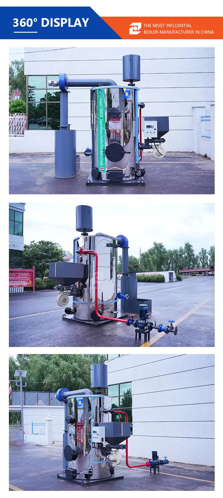 Small Container Modular Biomass Wood Pellets Chips Coal Solid Fuel House Hold Hot Water He