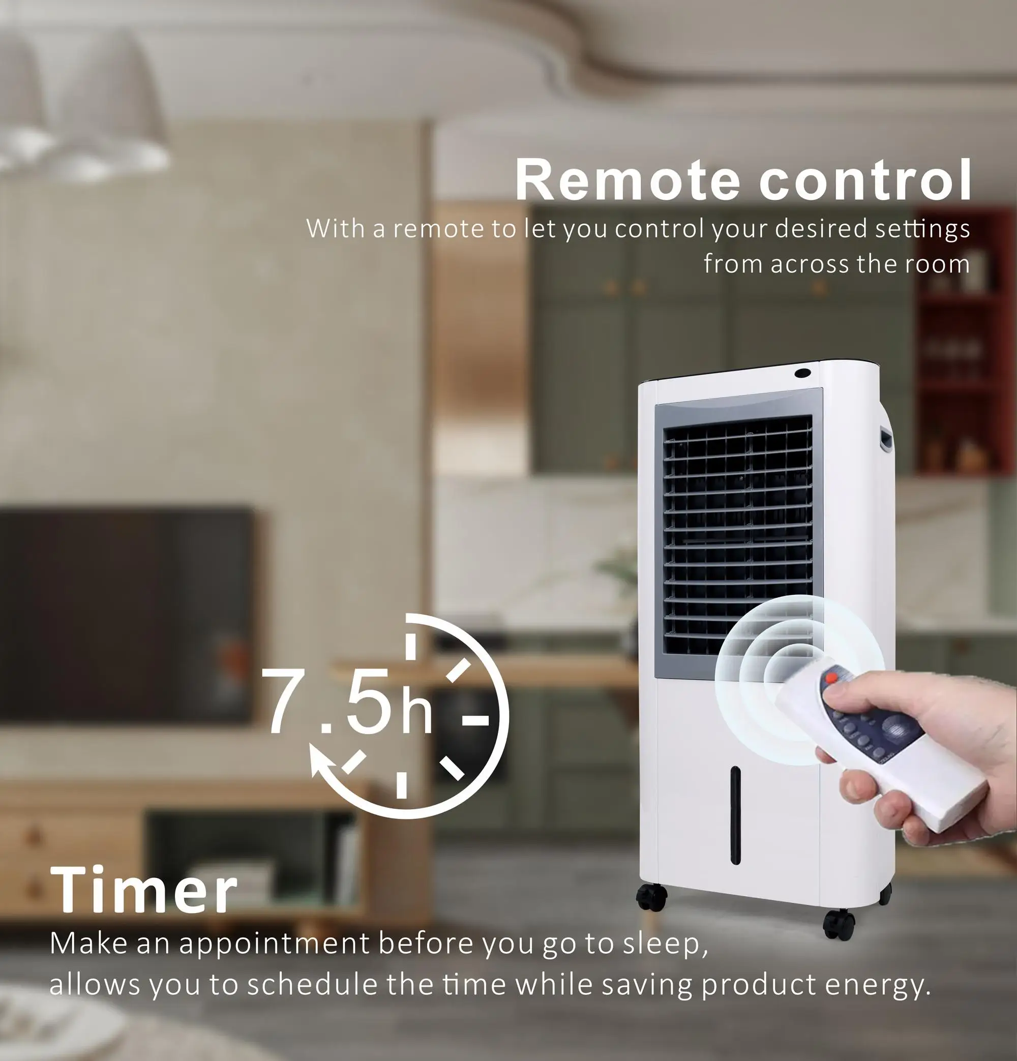 Energy Saving Solar Air Cooler 35W Strong Airflow Desert Solar Air Humidifying Cooler
