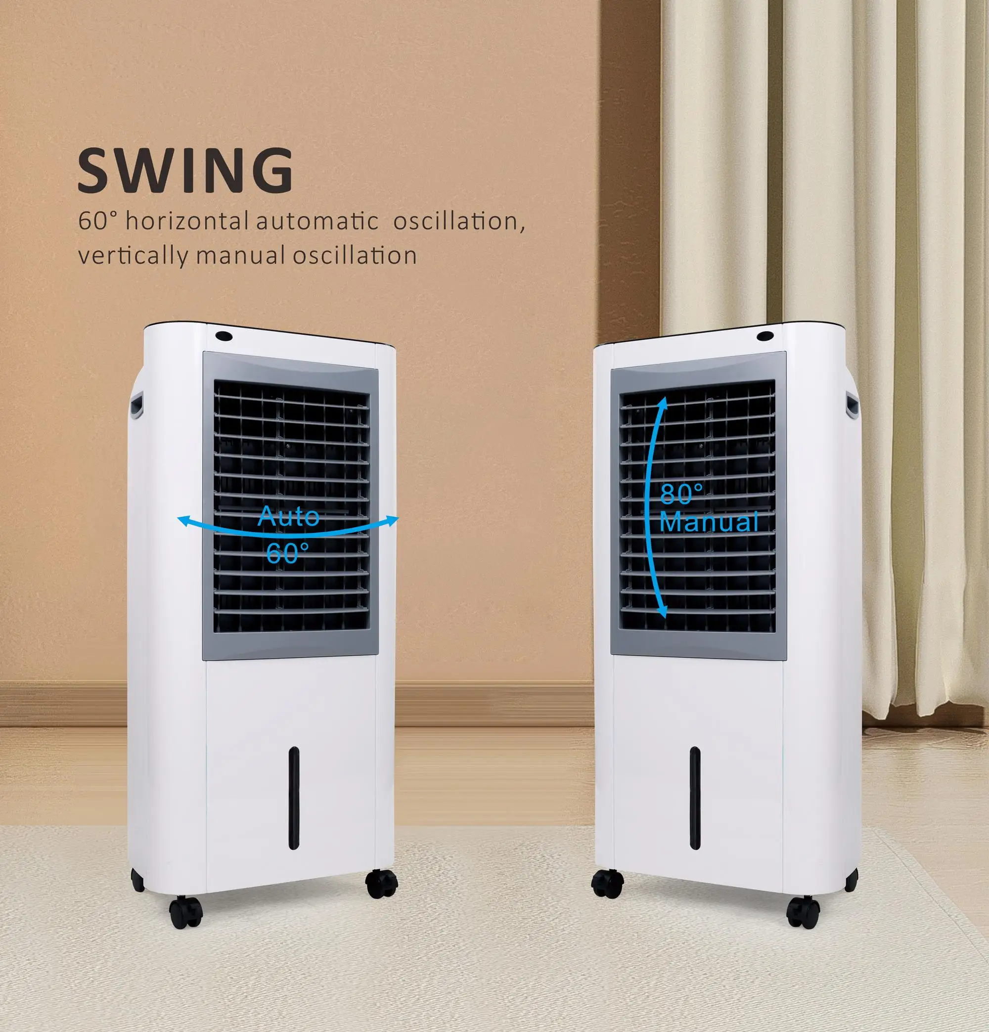 Energy Saving Solar Air Cooler 35W Strong Airflow Desert Solar Air Humidifying Cooler