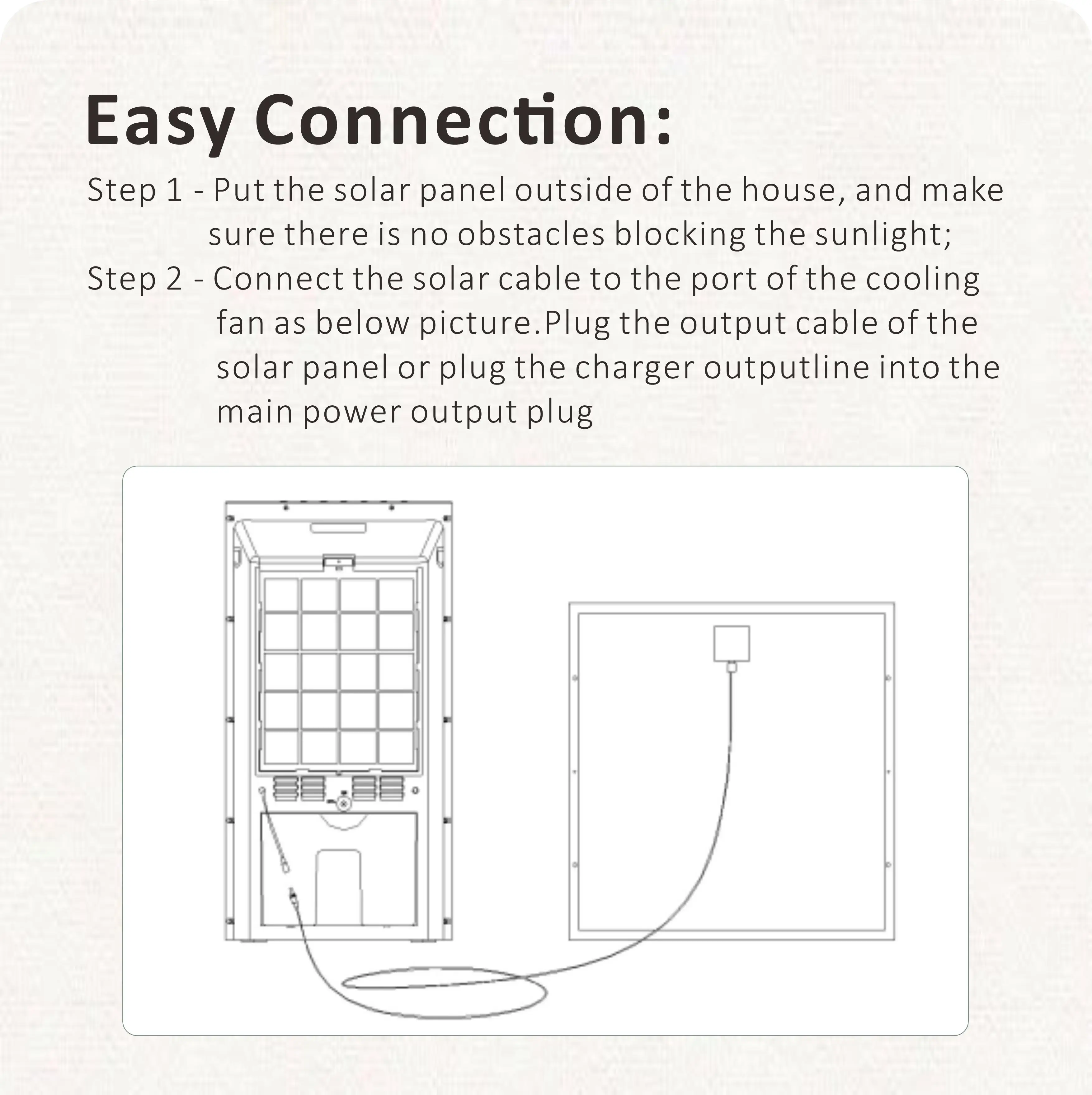 Energy Saving Solar Air Cooler 35W Strong Airflow Desert Solar Air Humidifying Cooler