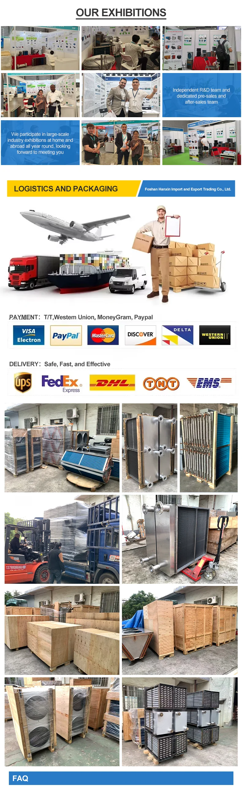 Customized Finned Dry Cooler High Heat Exchange Efficiency Anti-corrosion Durable Refriger