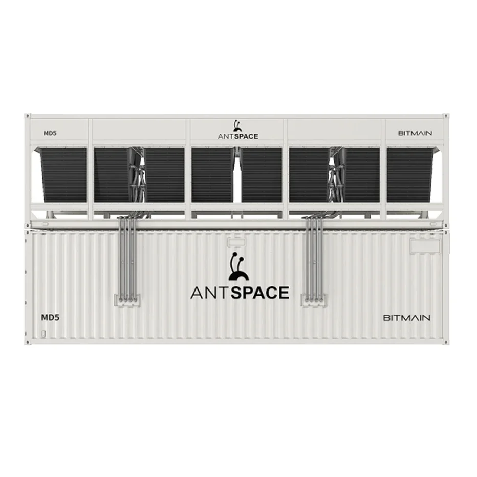 BTC Miner Container Antspace MD5 Dry Cooler 1000KW 160 Rack Space for Antminer S21 XP Imm 
