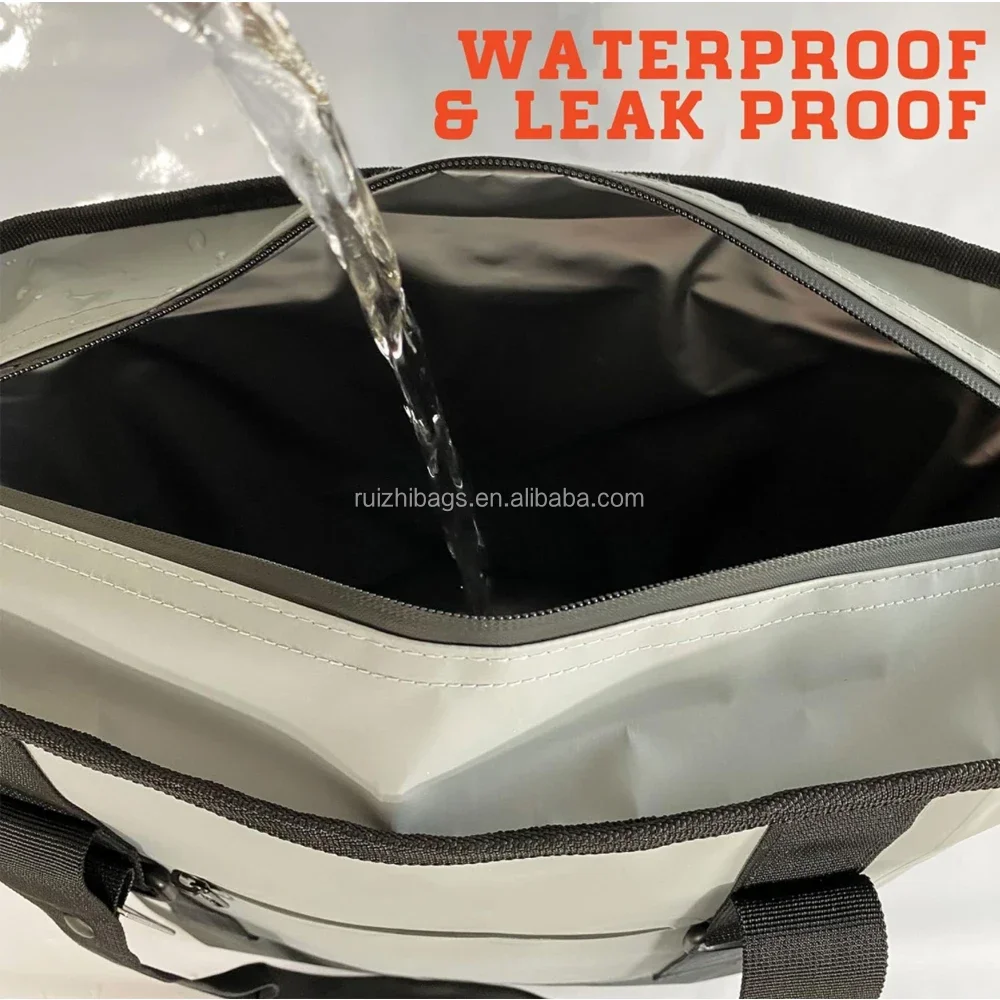 Dry Bag Cooler Custom Soft BagTote Collapsible With Side Pocket for Grocery 20 Cans Pool B