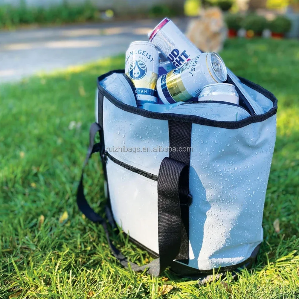 Dry Bag Cooler Custom Soft BagTote Collapsible With Side Pocket for Grocery 20 Cans Pool B