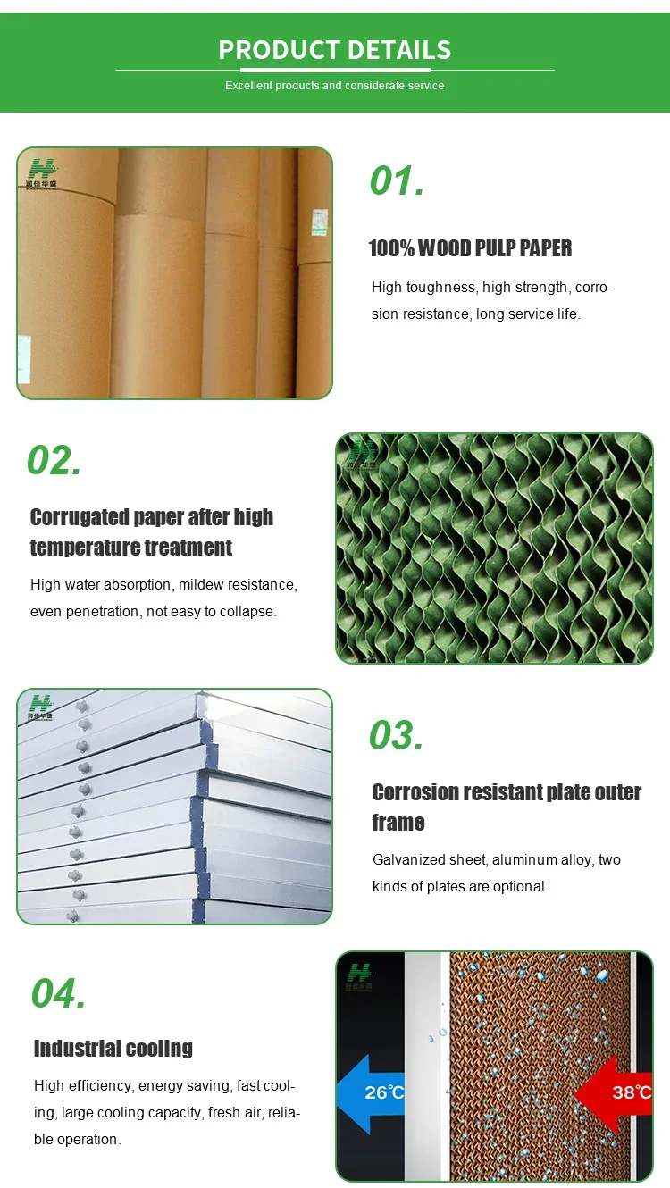 Evaporative Cooling Pad Kraft Paper Cooling Pad Water air Cooler Evaporative Cooling Pad f
